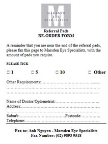Referral Pads Order Form